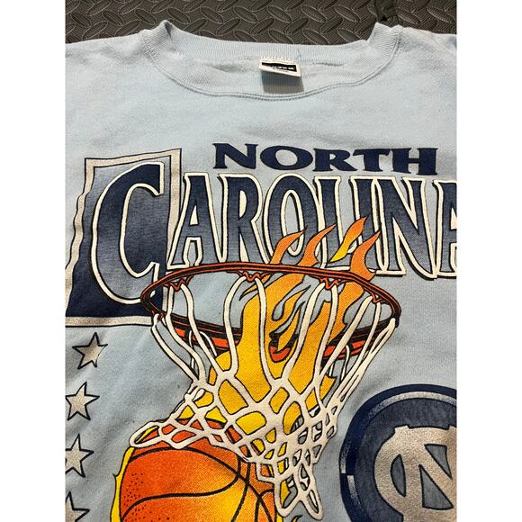 Vintage UNC North Carolina Tarheels Basketball Crewneck Tultex Size Mens XL - Picture 4 of 10